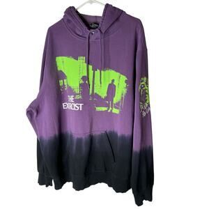 The Exorcist Unisex Pullover Hoodie in Purple Black and Green Size 2XL